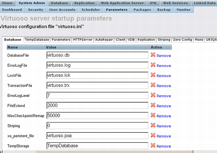 Virtuoso (virtuoso.ini) Configuration File Editor