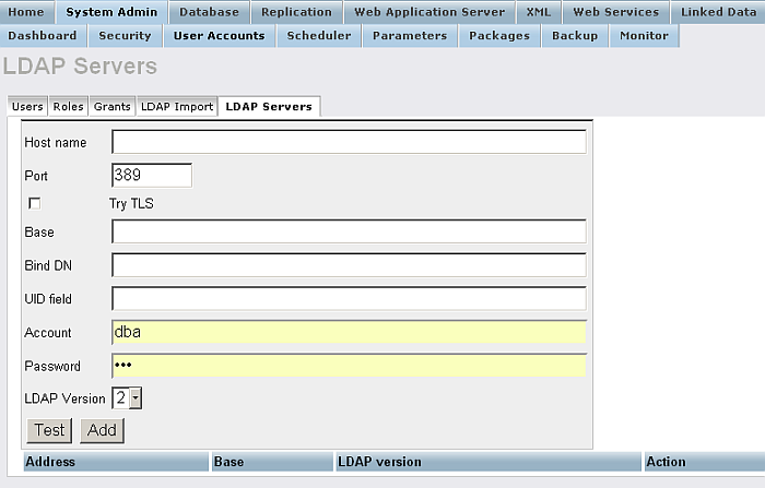 LDAP Servers Configure and Import