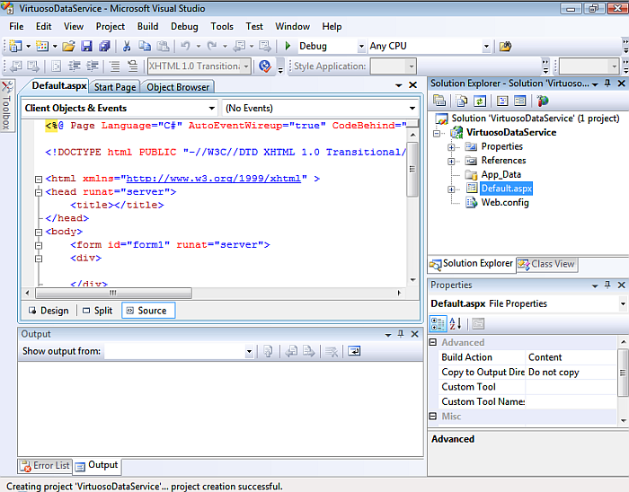 create a new project