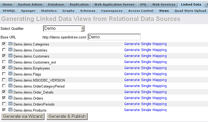 Generating Transient and/or Persistent Linked Data Views