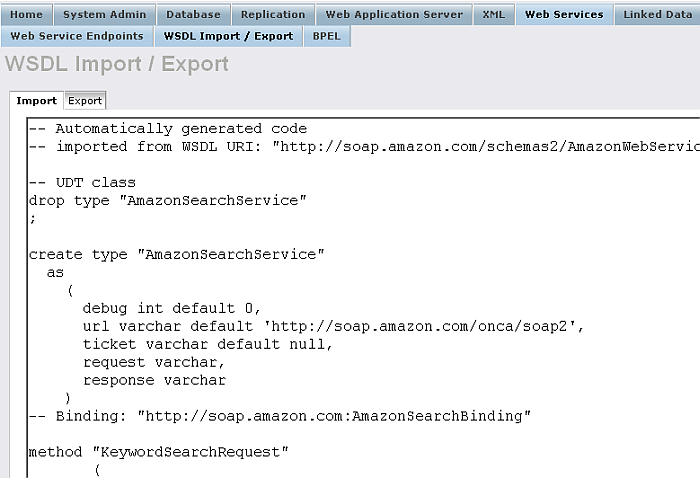 WSDL Import