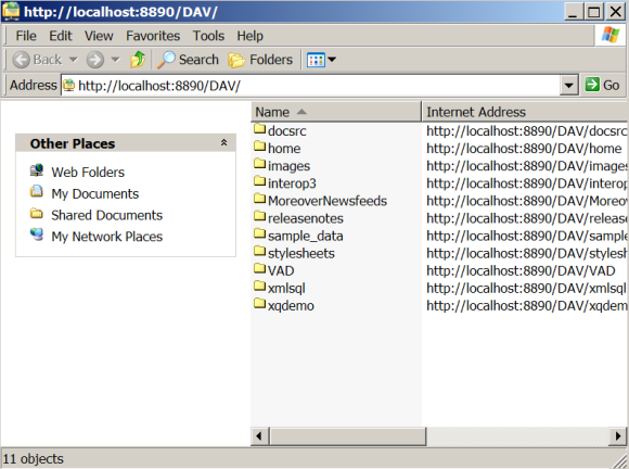 Files contained in your DAV