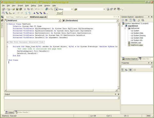 Databound Examples using MS Visual Studio