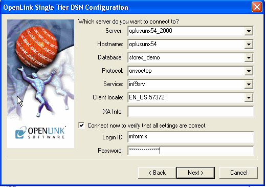 Informix 9 - Connect tab