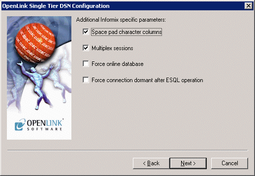 Informix 9 Options tab