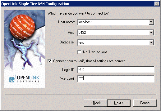 PostgreSQL Options tab