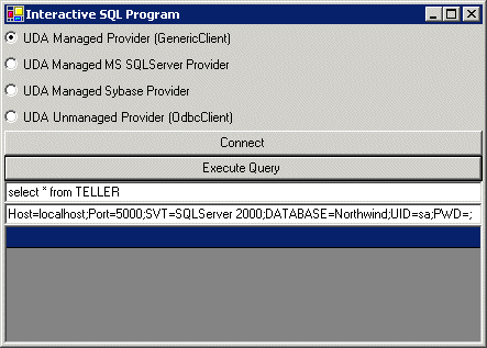 Managed .Net Data Provider test connection