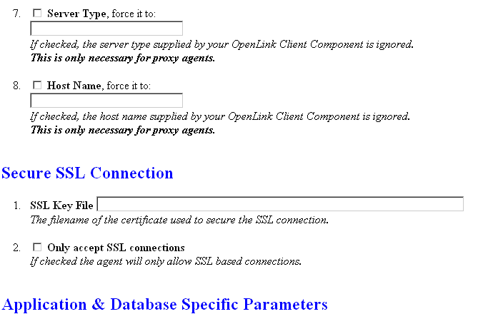 Server-side SSL Configuration at the database agent level via Web Assistant Form