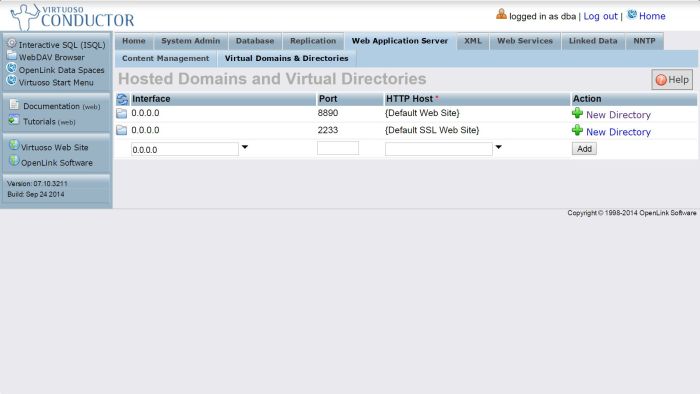 Configure SPARQL Endpoint: Virtual Domains and Directories