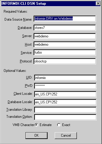 Informix Driver DSN Configuration