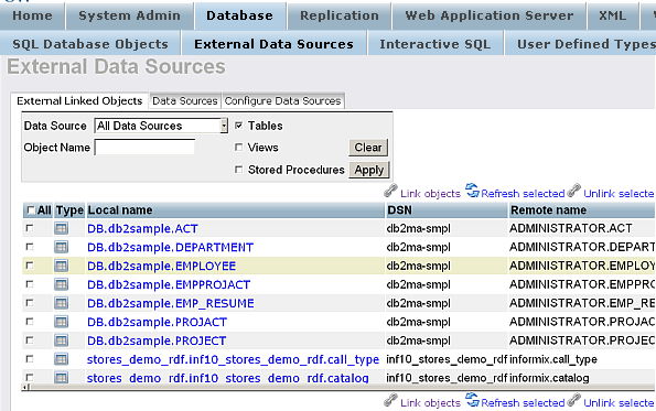 Linking Tables from Remote Datasources