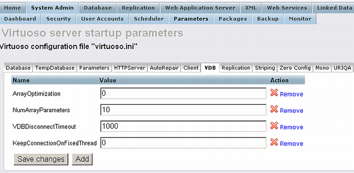 Virtuoso (virtuoso.ini) Configuration File Editor