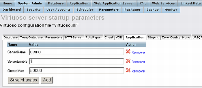 Virtuoso (virtuoso.ini) Configuration File Editor