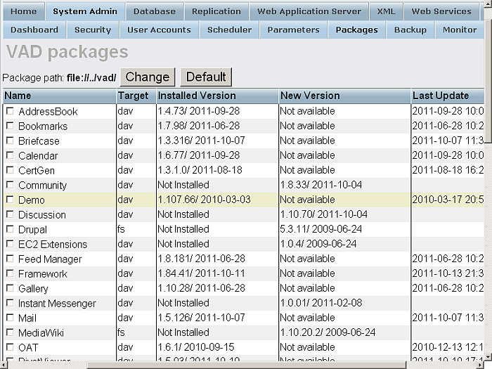 Install Demo db using Conductor UI: "System Admin" -> "Packages"