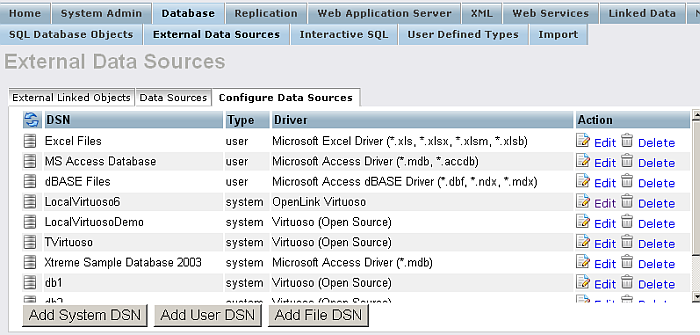 Configuring ODBC Datasources