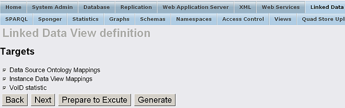 Generation Targets options
