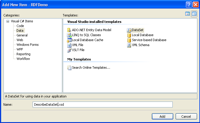 Add a new DataSet
