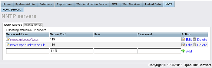 News Server Administration