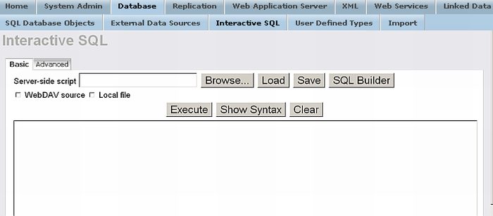 Virtuoso Conductor - Interactive SQL