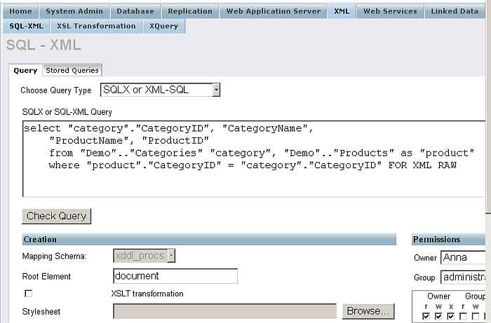 SQL to XML