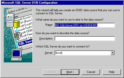 MS SQL Server DSN Configuration