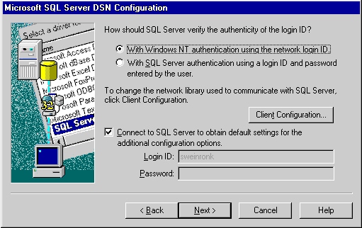 MS SQL Server DSN Configuration