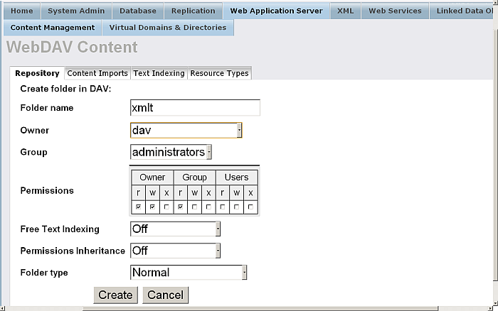 Creating a new directory (collection) in WebDAV